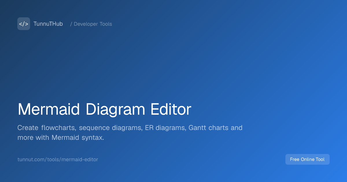Mermaid Diagram Editor — Free Online Tool | TunnuTHub